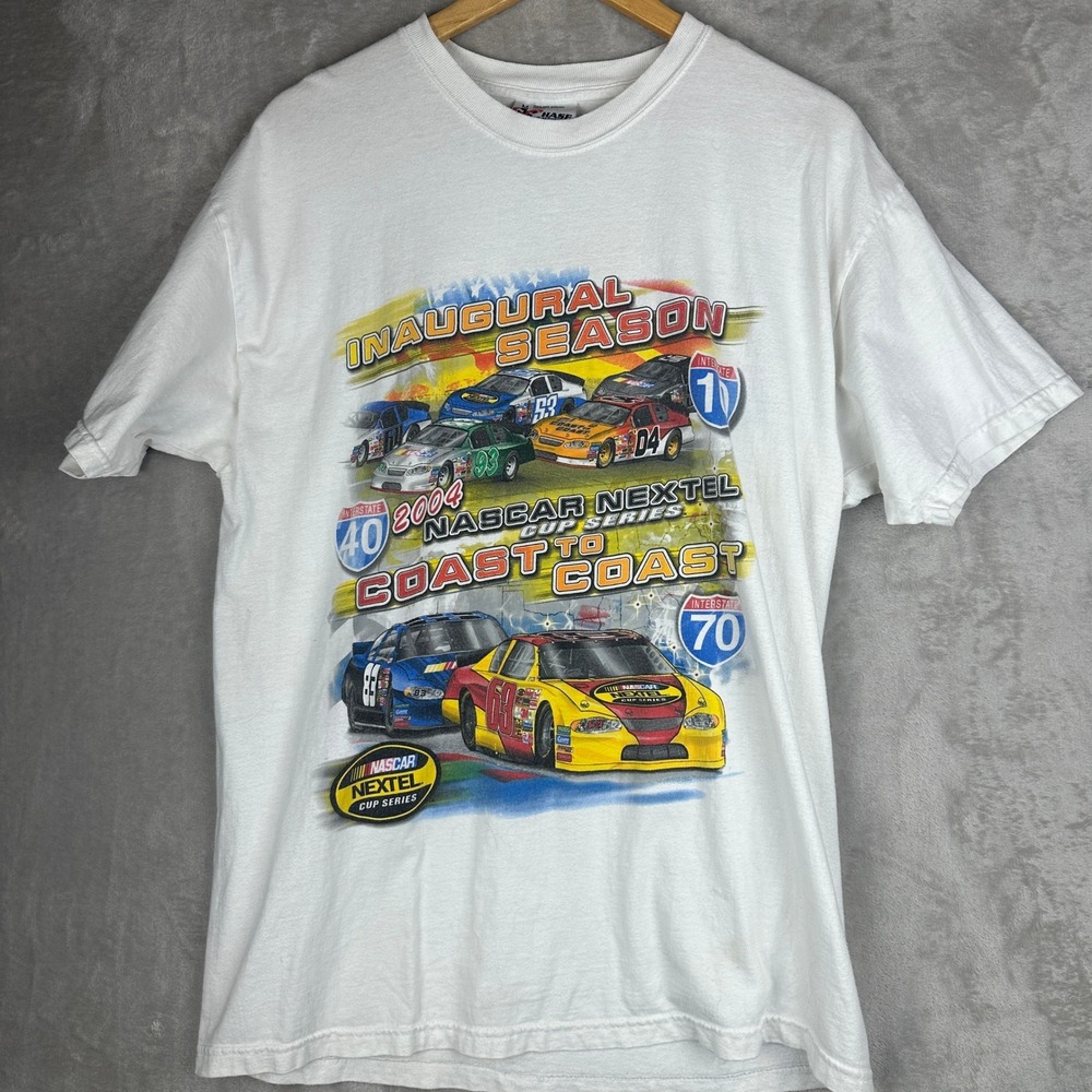 Chase Authentics 2004 NASCAR Nextel Cup Inaugural Season White T-Shirt Mens M